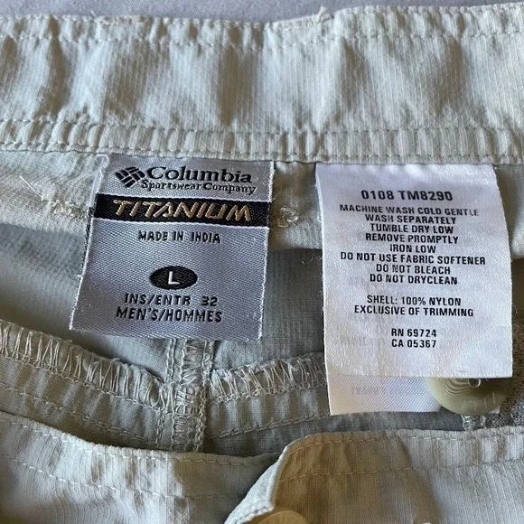 Columbia Pants Men LTan Convertible Zip Cargo Titanium Hiking Omni-Dry Trail - Picture 3 of 8